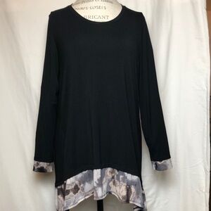 LOGO TOP/TUNIC M BLACK LORI GOLDSTEIN